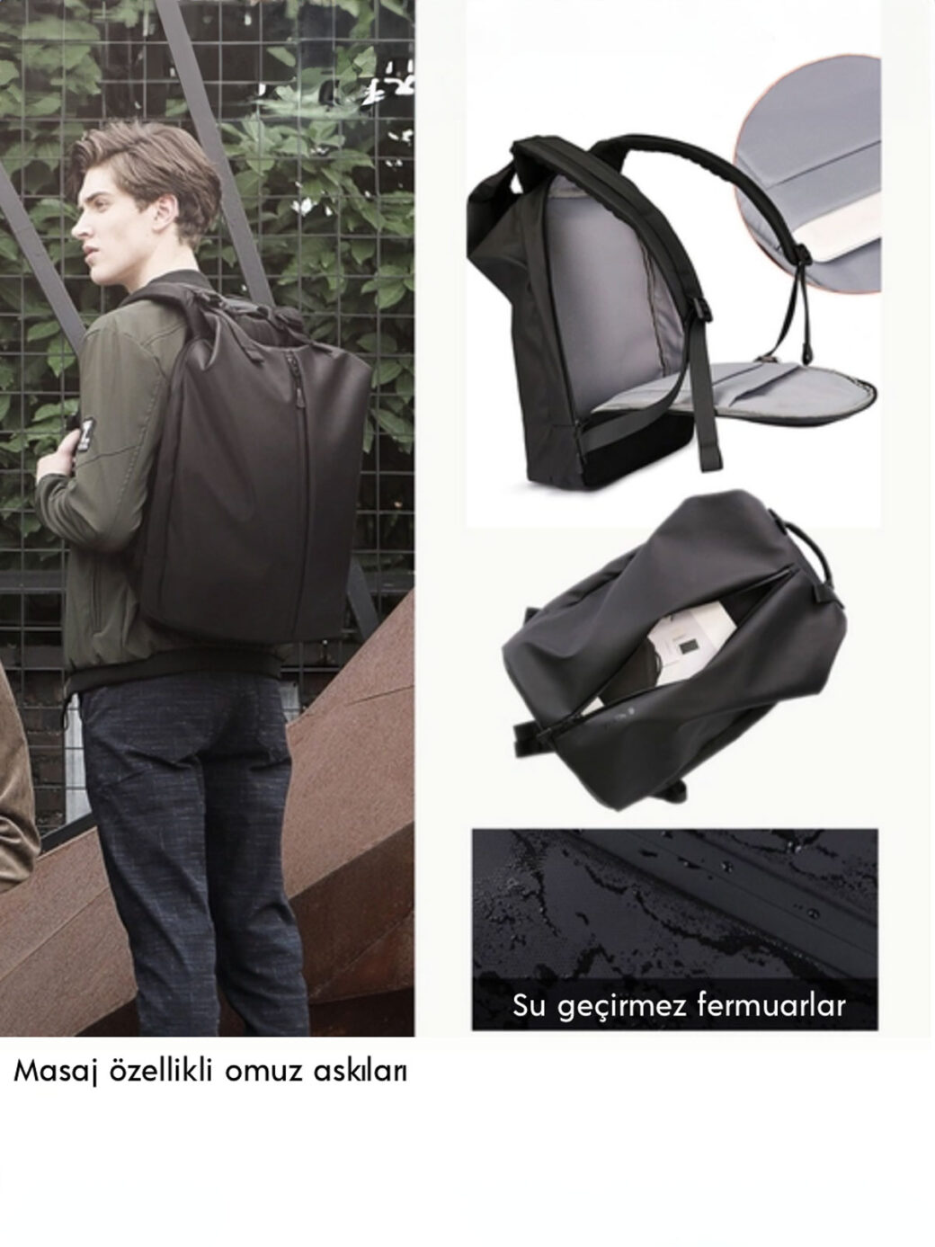 aoking su geçirmez kaliteli laptop çantası notebook sırt çantası